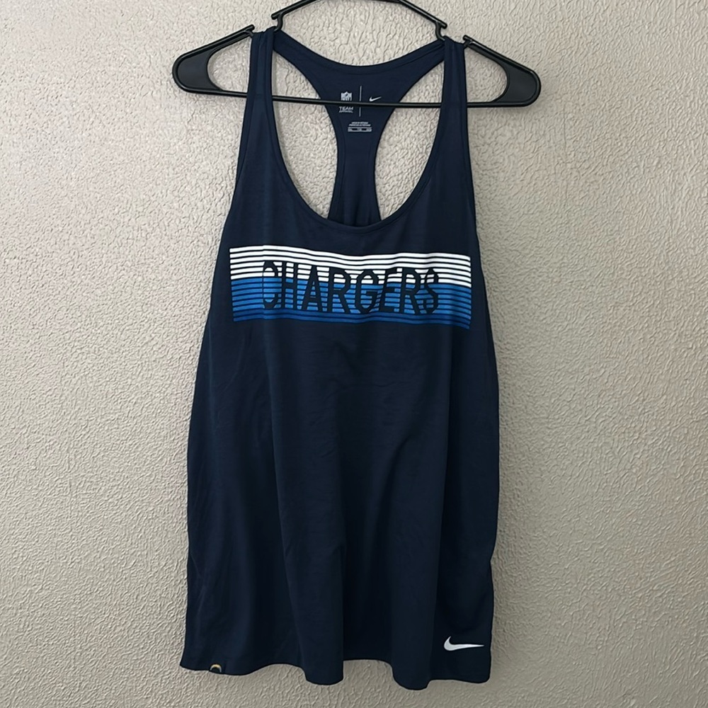 Women’s‎ Nike Racerback Athletic Tank, NFL LA Chargers, XXL, Navy Blue